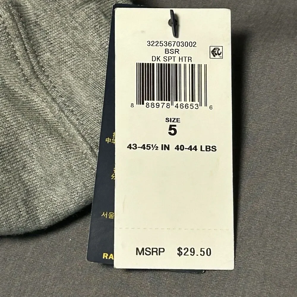 Polo Ralph Lauren Boys Size 5 Gray Jogger Sweatpants Pony Logo NWT